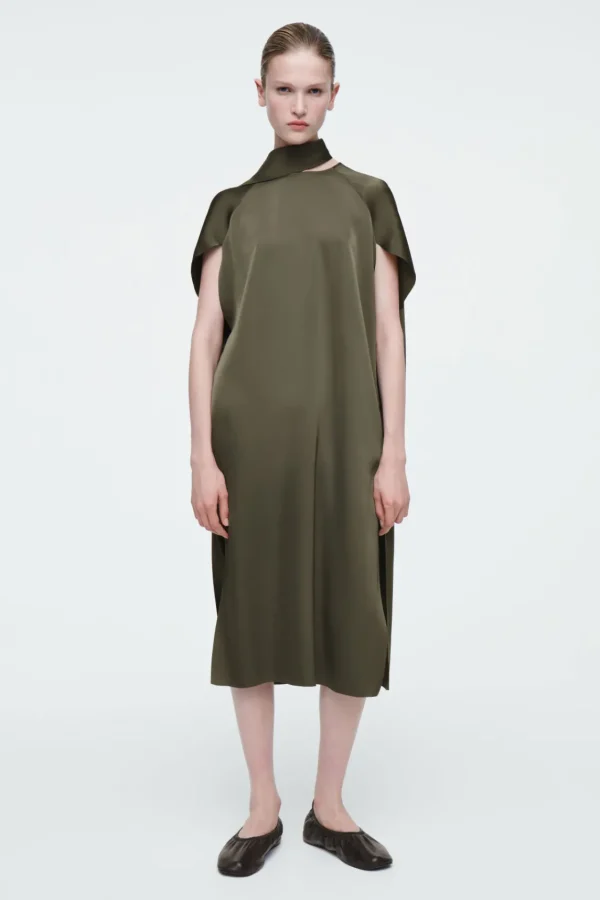 COS THE SCARF SHIFT DRESS FOG Store