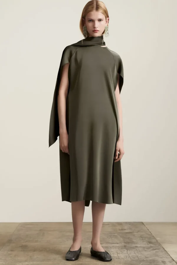 COS THE SCARF SHIFT DRESS FOG Store