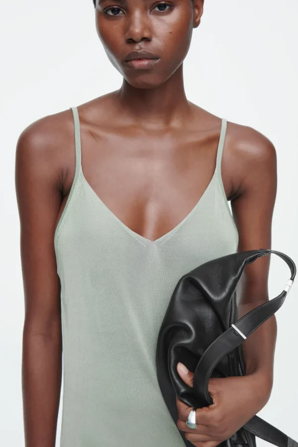 COS THE SHEER KNITTED SLIP DRESS PISTACHIO Store