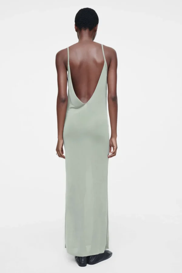 COS THE SHEER KNITTED SLIP DRESS PISTACHIO Store