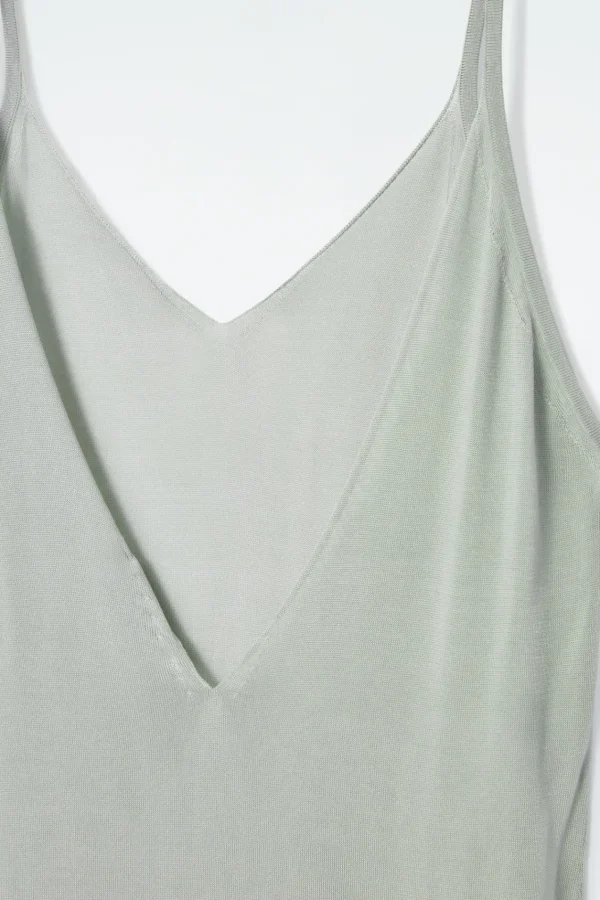 COS THE SHEER KNITTED SLIP DRESS PISTACHIO Store