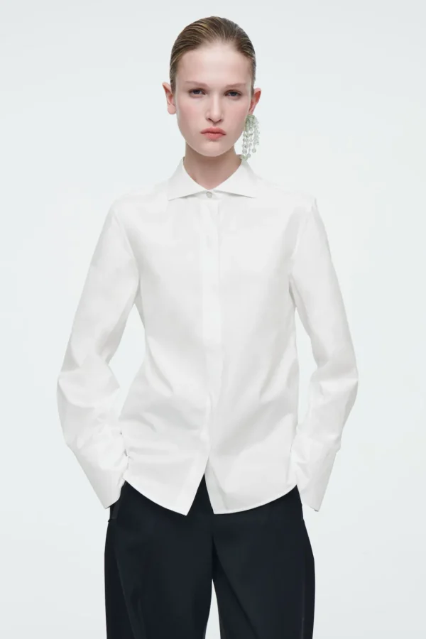 COS THE SIGNATURE COTTON-POPLIN SHIRT CHALK Best Sale