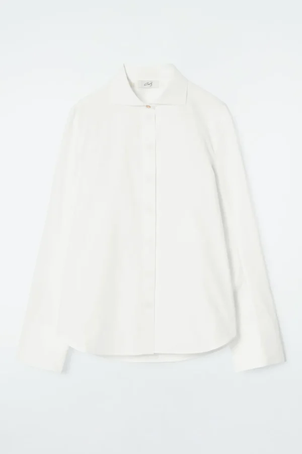 COS THE SIGNATURE COTTON-POPLIN SHIRT CHALK Best Sale