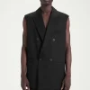 COS THE SLEEVELESS DOUBLE-BREASTED BLAZER CARBON Fashion