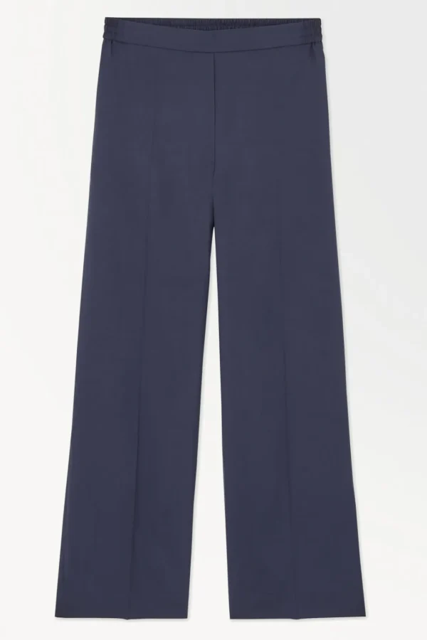 COS THE STRAIGHT-LEG SILK PANTS NAVY Online