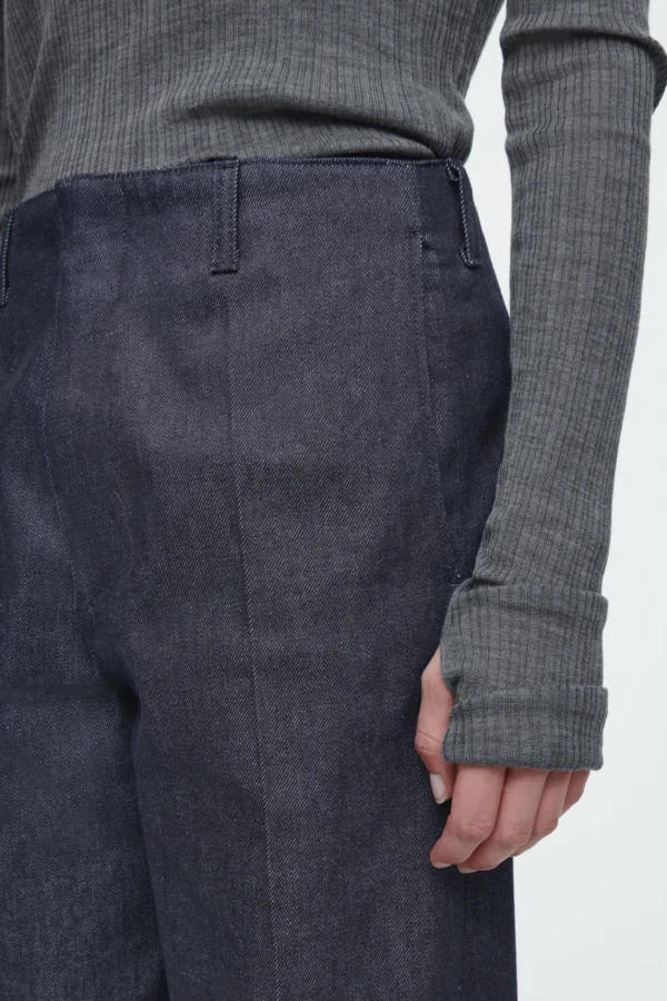 COS THE WIDE-LEG RAW DENIM JEANS INDIGO Hot