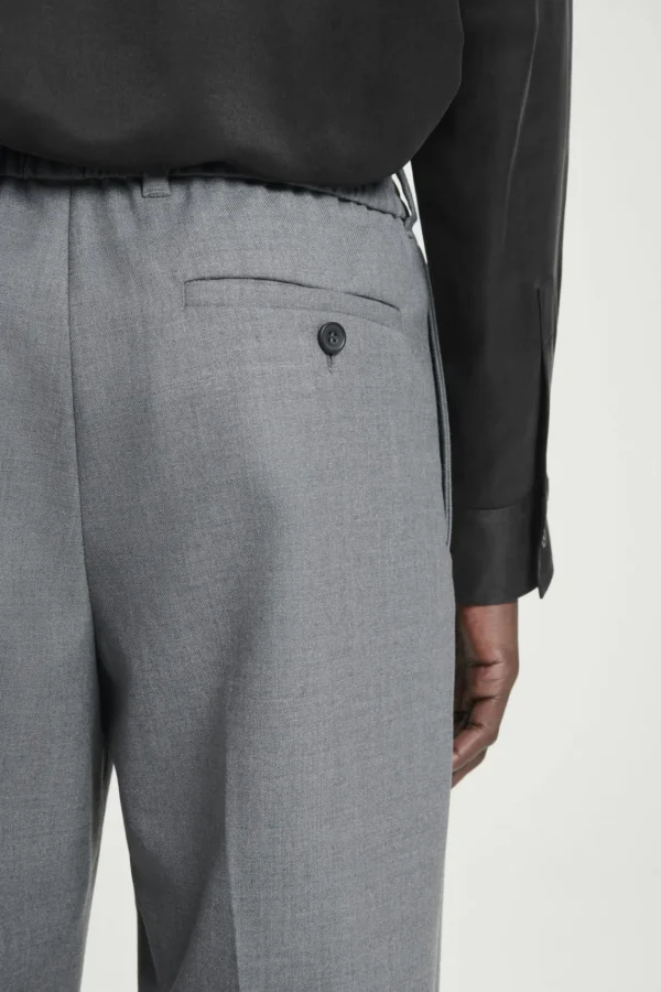 COS TURN-UP WOOL-BLEND PANTS GRAY MÉLANGE Hot