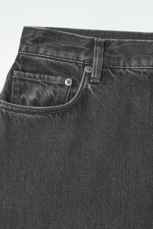 COS TWIST BARREL-LEG JEANS WASHED BLACK New