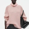 COS TWO-TONE MOHAIR TURTLENECK SWEATER APRICOT / CAMEL New