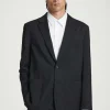 COS UNSTRUCTURED WOOL BLAZER - REGULAR BLACK Online