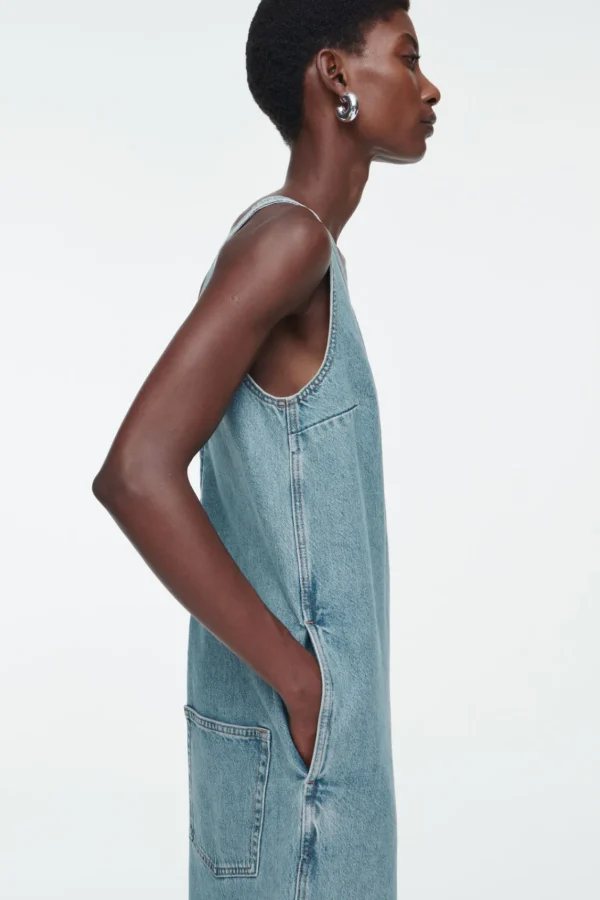 COS V-NECK DENIM JUMPSUIT LIGHT BLUE Store