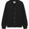 COS V-NECK WOOL-BLEND CARDIGAN BLACK Fashion