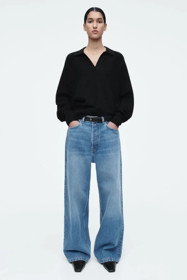 COS VOLUME WIDE-LEG JEANS TRUE BLUE New