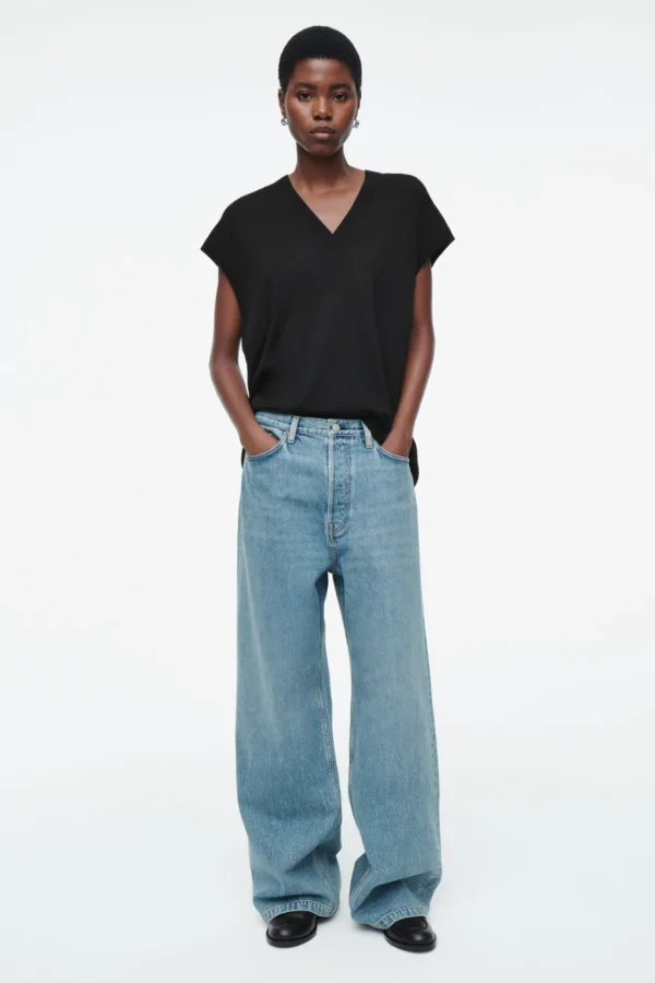 COS VOLUME WIDE-LEG JEANS DUSTY BLUE Discount