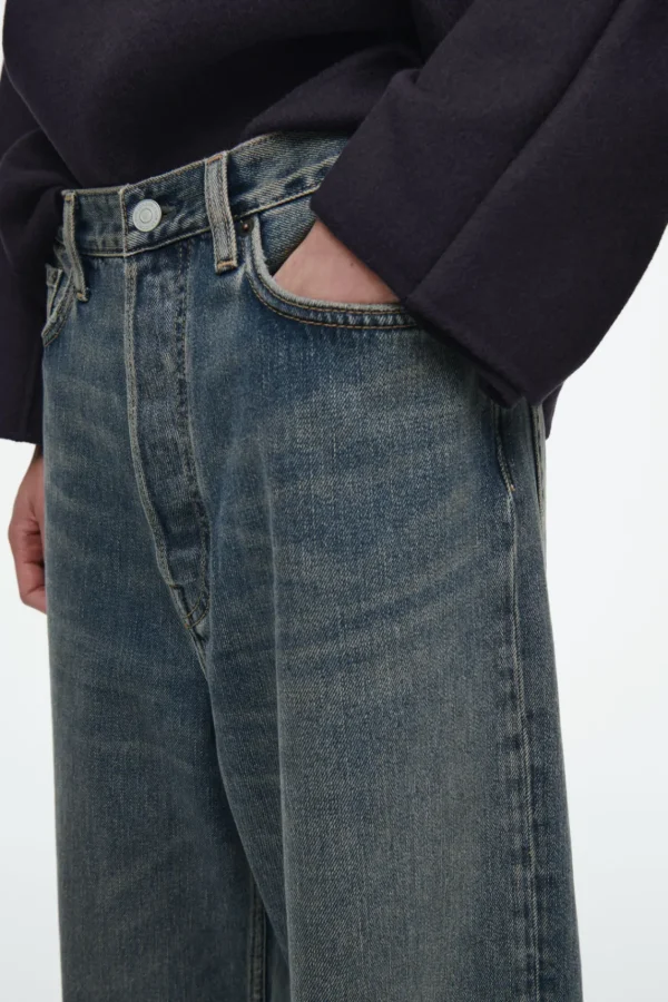 COS VOLUME WIDE-LEG JEANS PETROL BLUE Shop