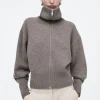 COS WAISTED KNITTED WOOL BOMBER JACKET MOLE New