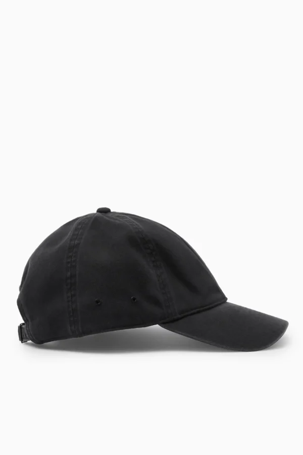 COS WASHED COTTON-TWILL BASEBALL CAP BLACK New