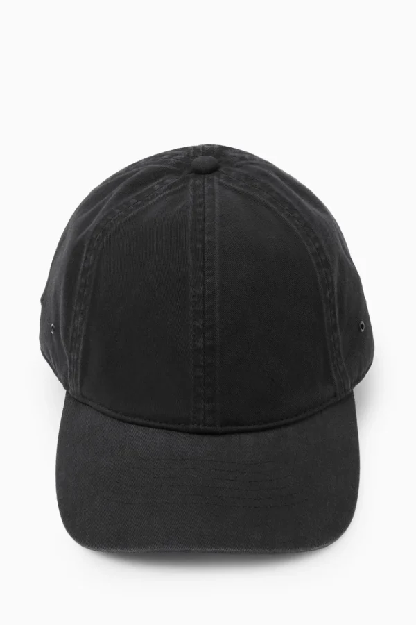 COS WASHED COTTON-TWILL BASEBALL CAP BLACK New