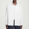 COS WIDE OVERSIZED COTTON OXFORD SHIRT WHITE Discount