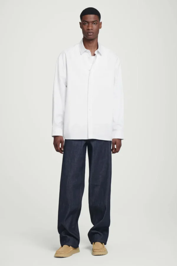 COS WIDE OVERSIZED COTTON OXFORD SHIRT WHITE Discount