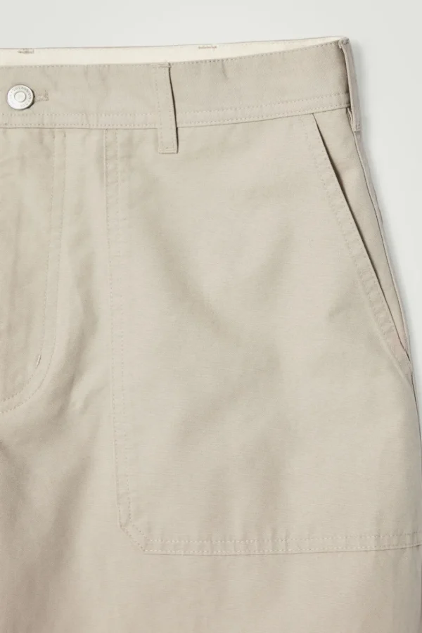 COS WIDE-LEG COTTON UTILITY PANTS MOLE Discount