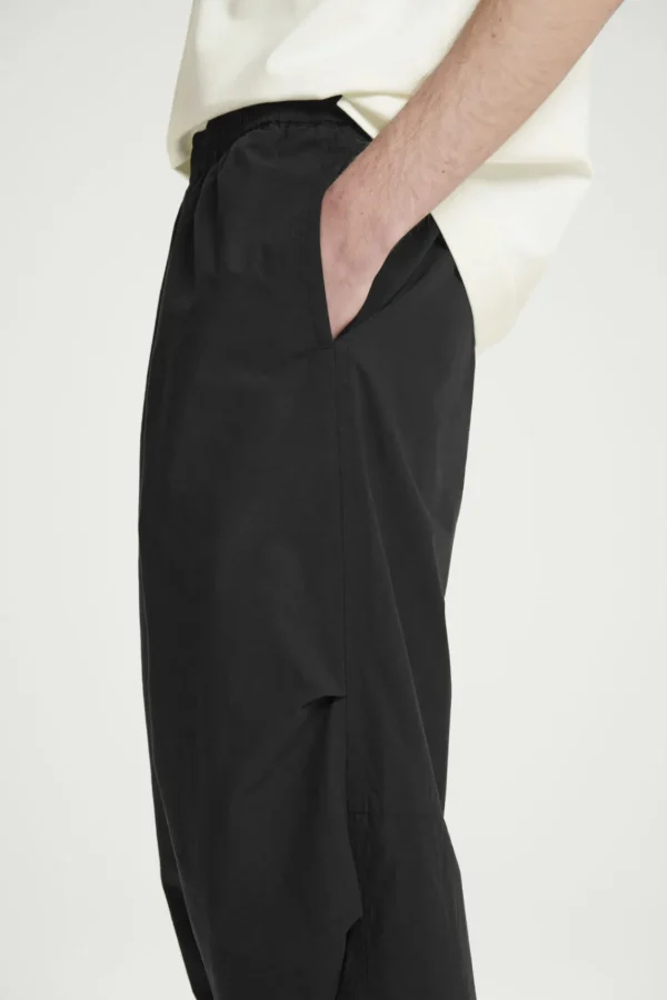 COS WIDE-LEG ELASTICATED COTTON PANTS BLACK Online