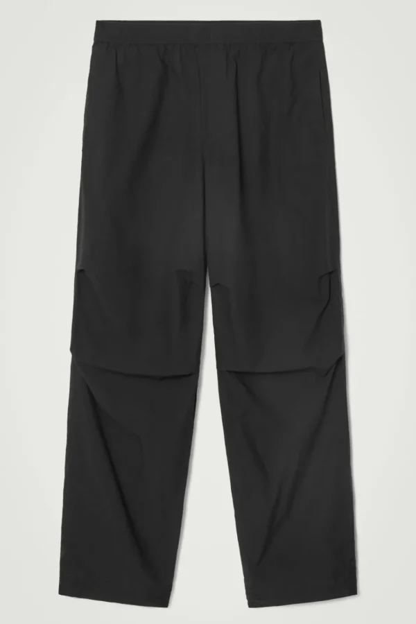 COS WIDE-LEG ELASTICATED COTTON PANTS BLACK Online