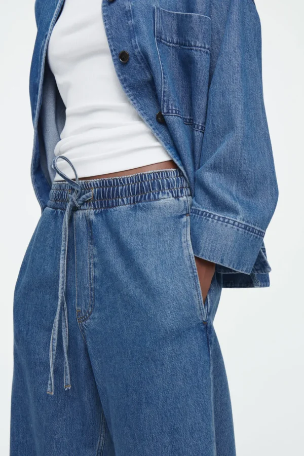 COS WIDE-LEG FLUID DENIM PANTS WASHED BLUE Online