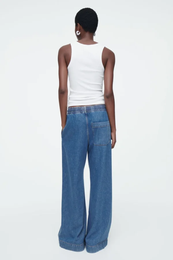 COS WIDE-LEG FLUID DENIM PANTS WASHED BLUE Online