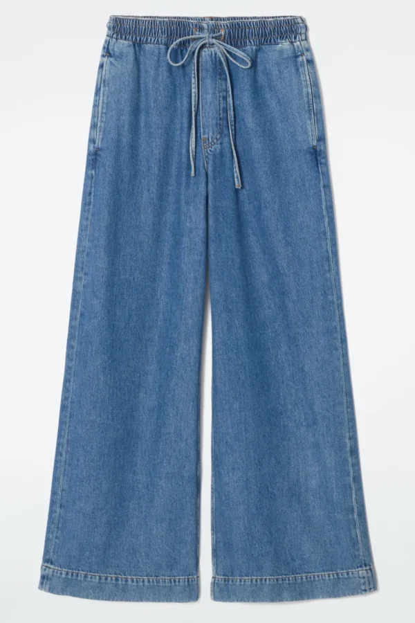 COS WIDE-LEG FLUID DENIM PANTS WASHED BLUE Online