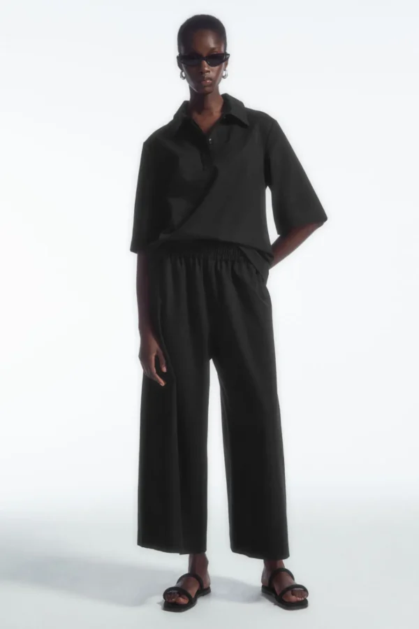 COS WIDE-LEG JERSEY CULOTTES BLACK Store