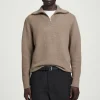 COS WOOL AND COTTON-BLEND HALF-ZIP SWEATER BEIGE Best Sale