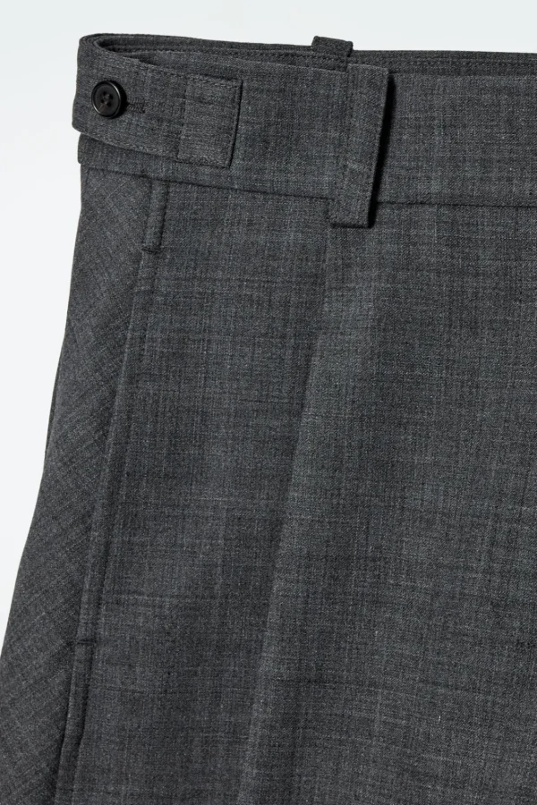 COS WOOL-BLEND BARREL-LEG PANTS GRAY Outlet