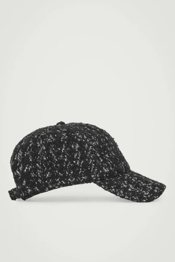 COS WOOL-BLEND BASEBALL CAP BLACK / HOUNDSTOOTH Clearance