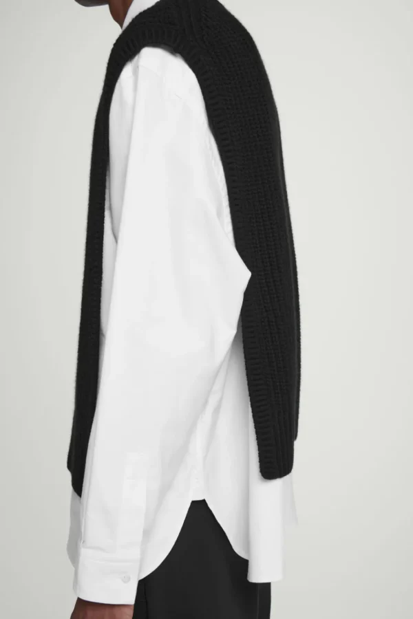 COS WOOL-CASHMERE V-NECK HYBRID TANK BLACK Sale