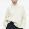 COS WRAP-COLLAR MERINO WOOL JUMPER ECRU Best