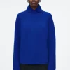 COS WRAP-COLLAR MERINO WOOL JUMPER COBALT BLUE Best